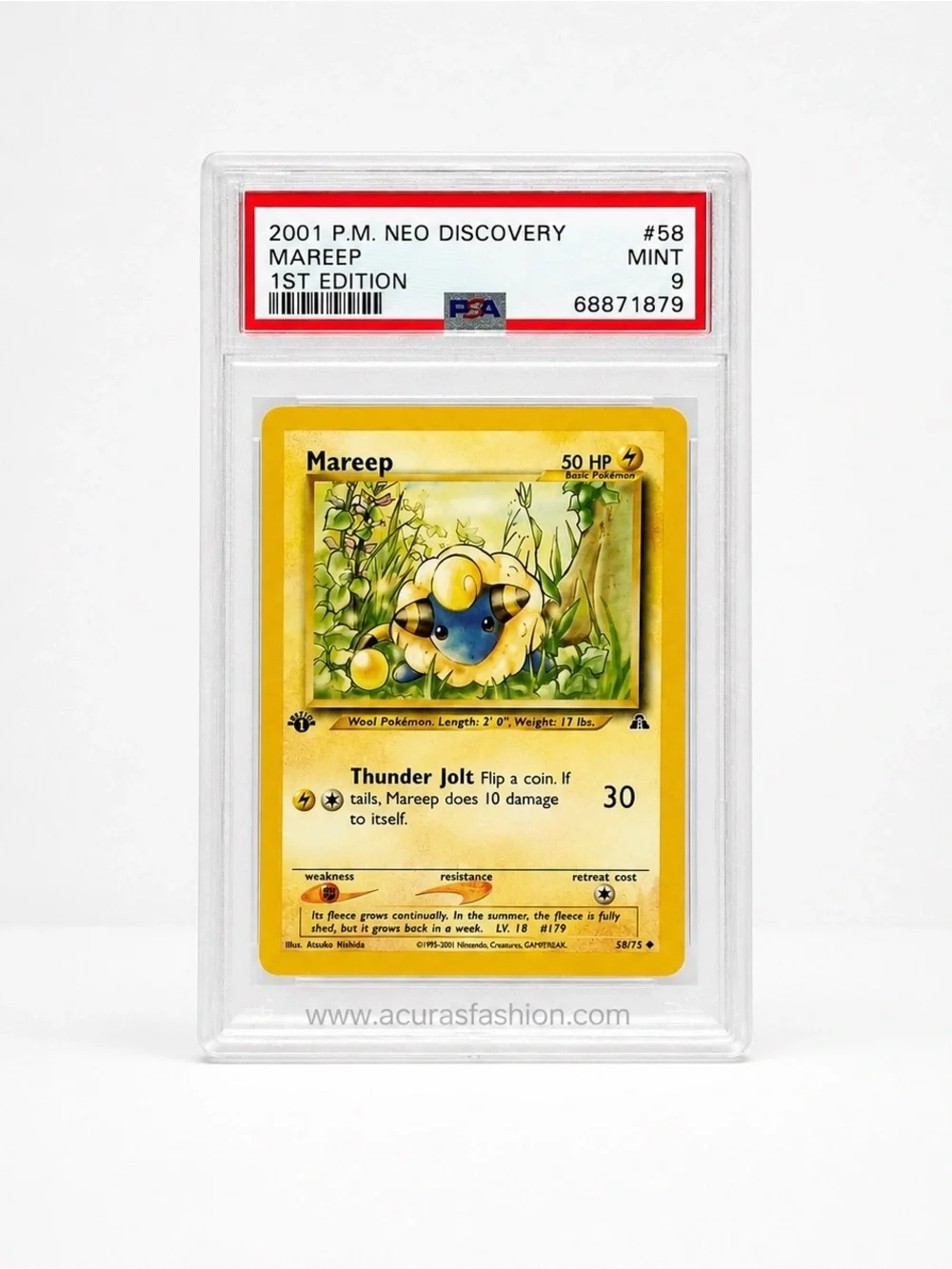 Mareep Neo Discovery 1st Edition Graded PSA 9- Yellow